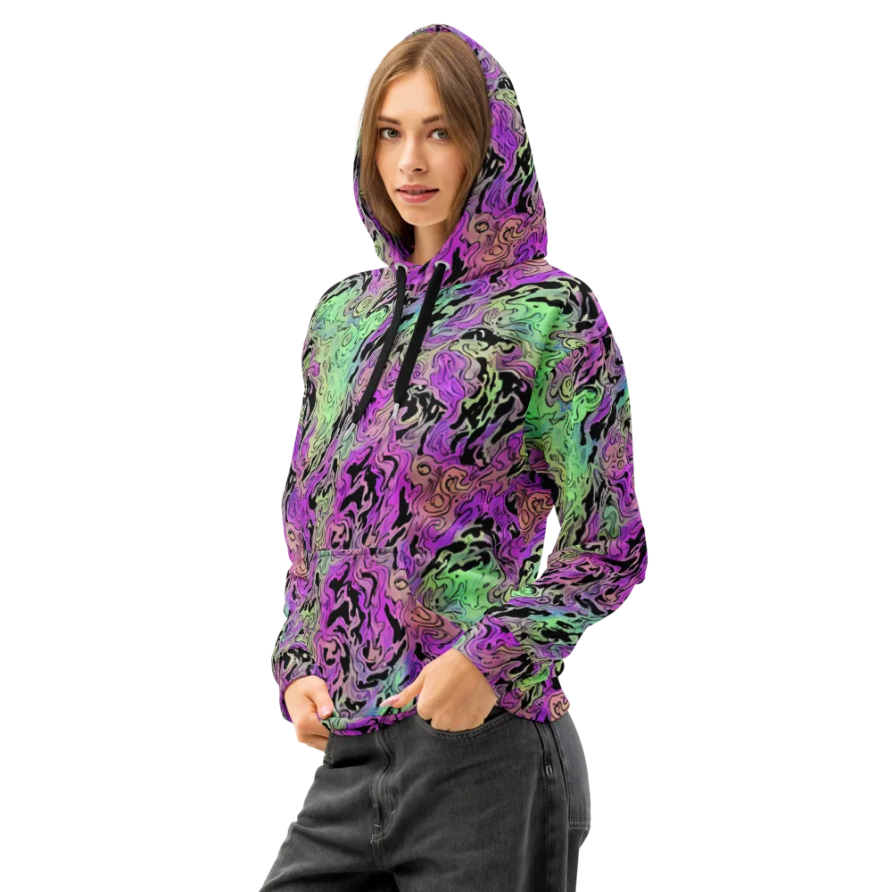 Psychedelic Ink on Cotton Hoodie — Left Front