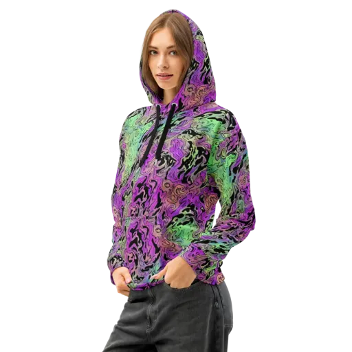 Psychedelic Ink on a Cotton Hoodie