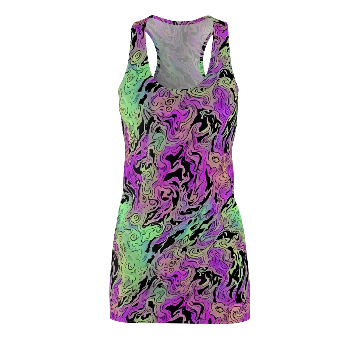 Psychedelic Ink on Racerback Dress — Front