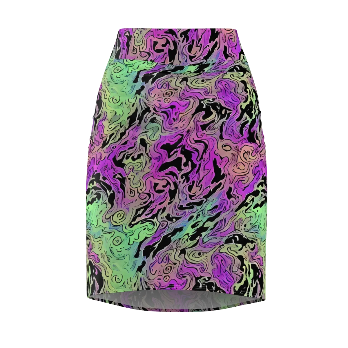 Psychedelic Ink on Pencil Skirt — Front