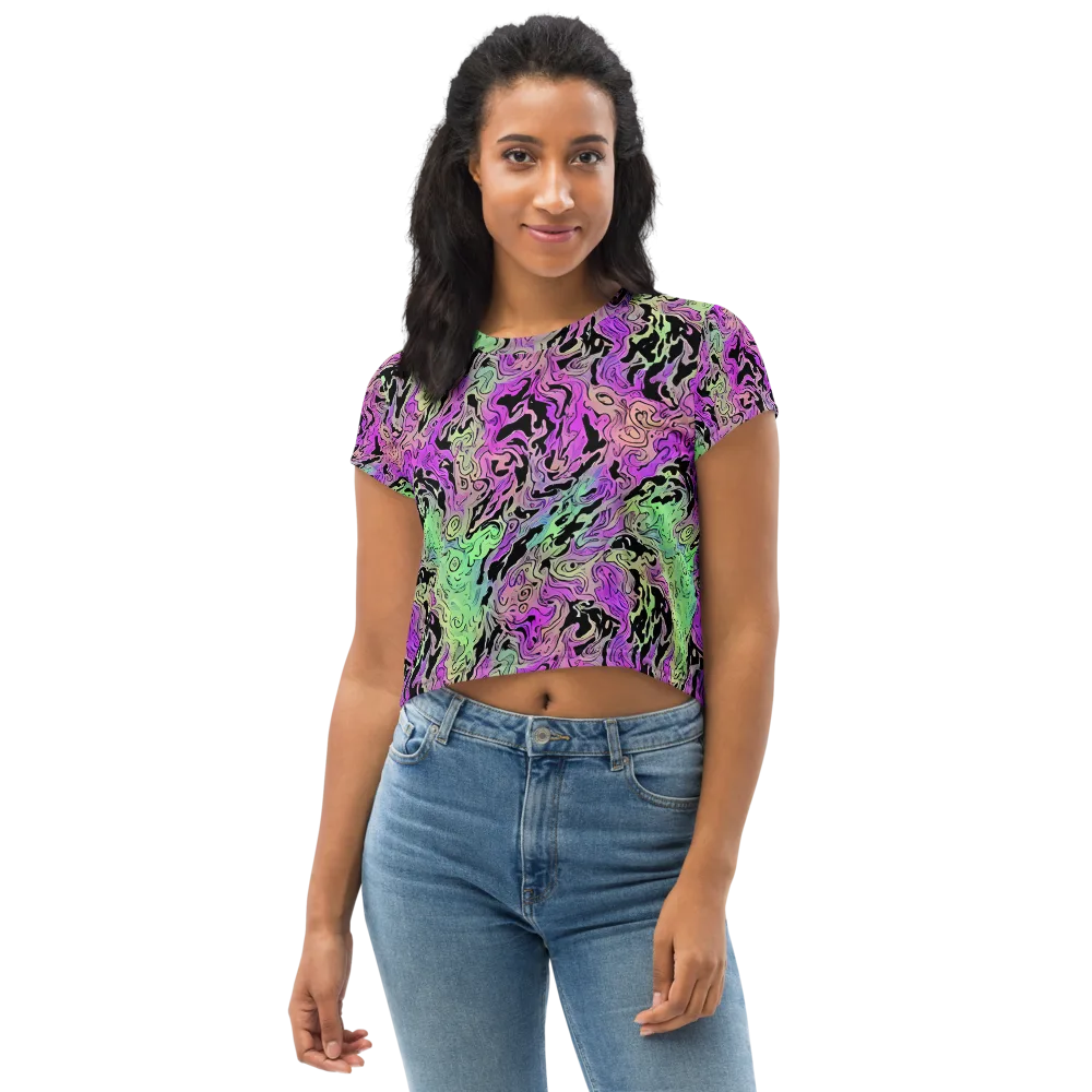 Psychedelic Ink on Crop Tee — Front
