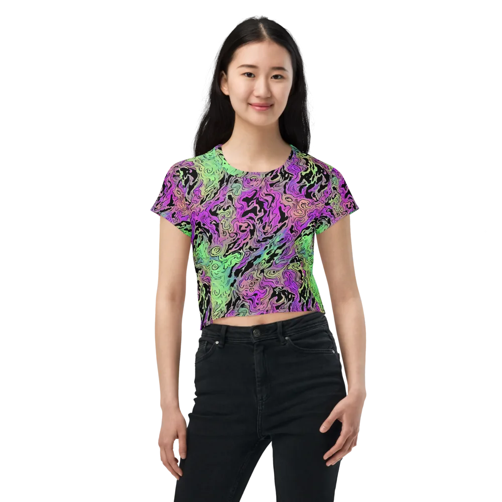 Psychedelic Ink on Crop Tee — Front