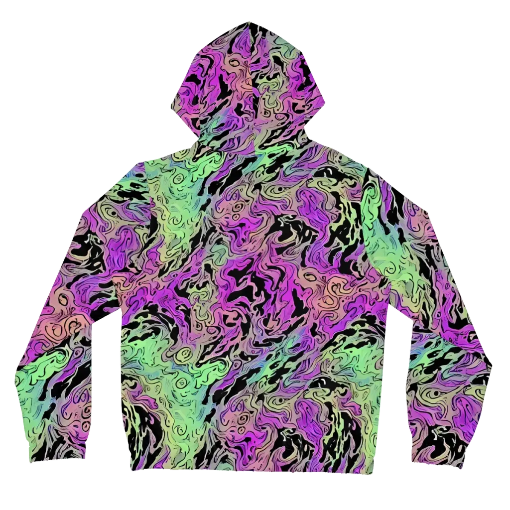 Psychedelic Ink on Women's Full-Zip Hoodie — Back
