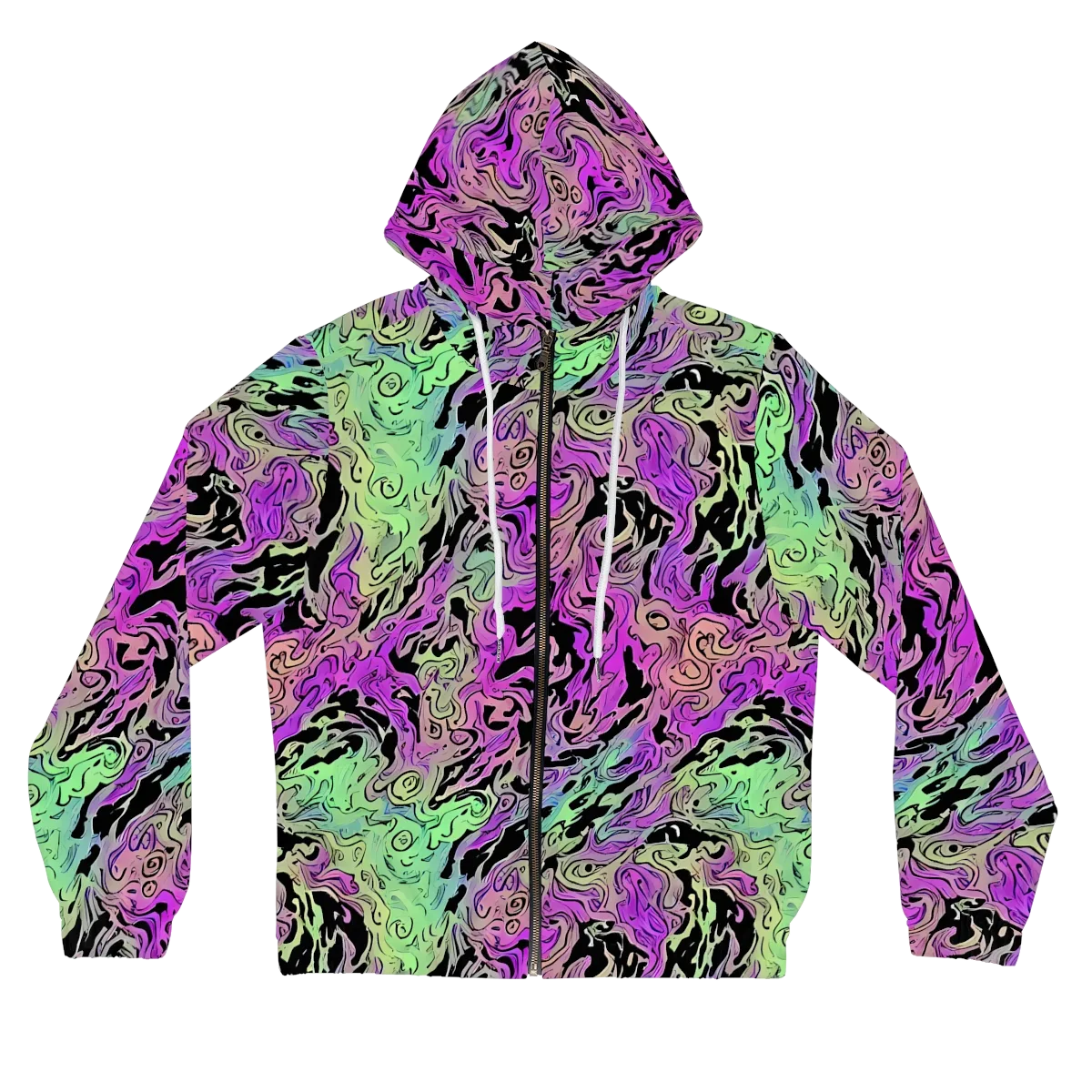 Psychedelic Ink on Women's Full-Zip Hoodie — Front