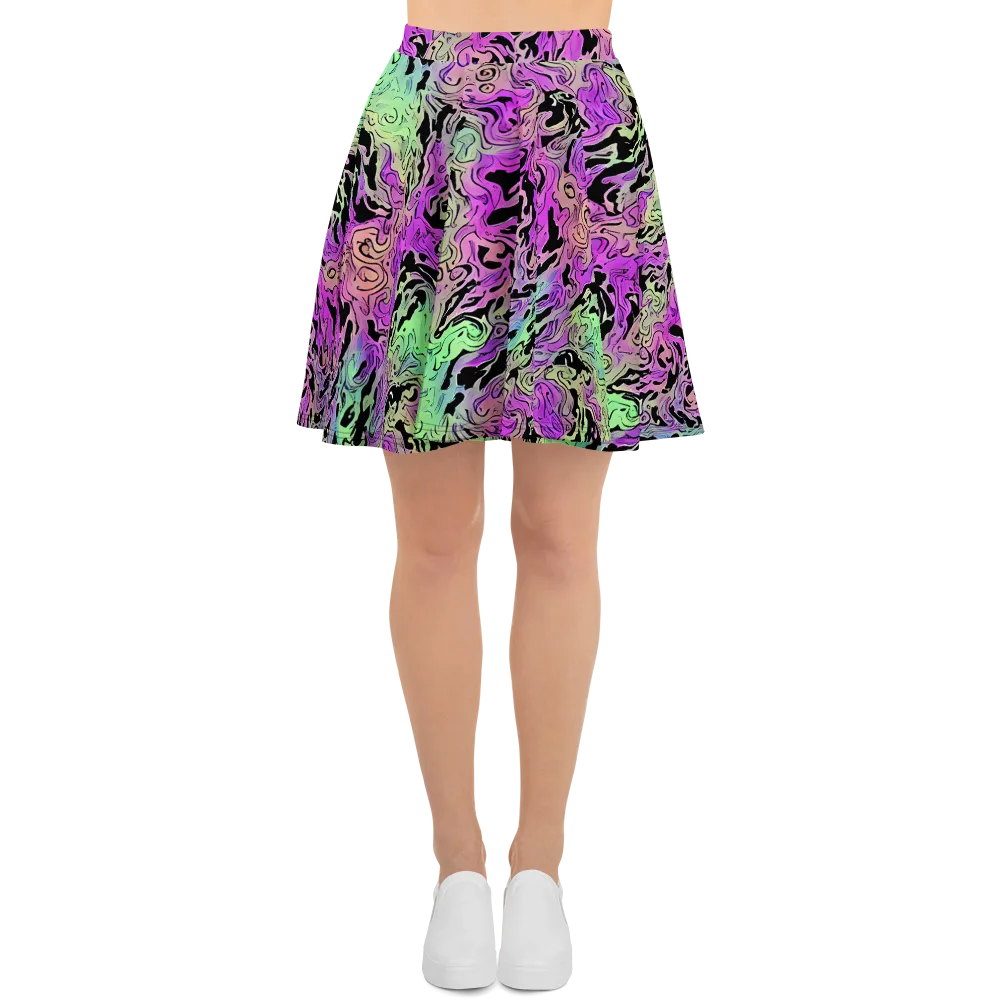 Psychedelic Ink on Skater Skirt — Front