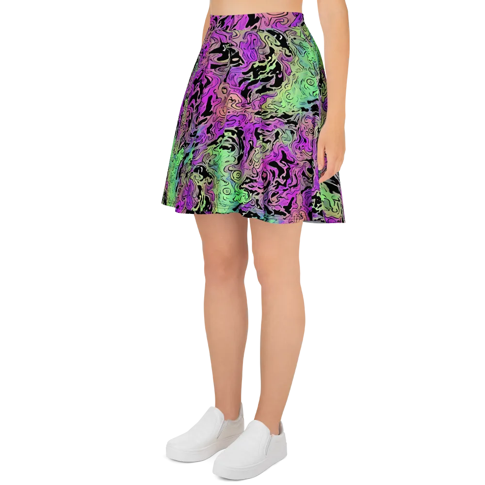 Psychedelic Ink on Skater Skirt — Left