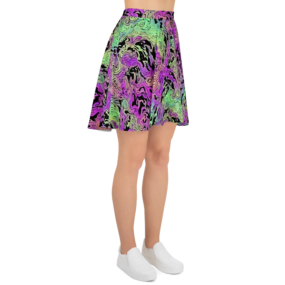 Psychedelic Ink on Skater Skirt — Right