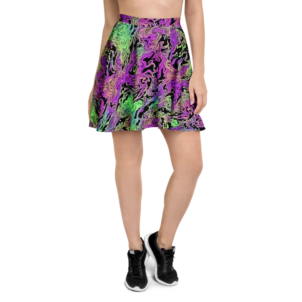 Psychedelic Ink on Skater Skirt — Front