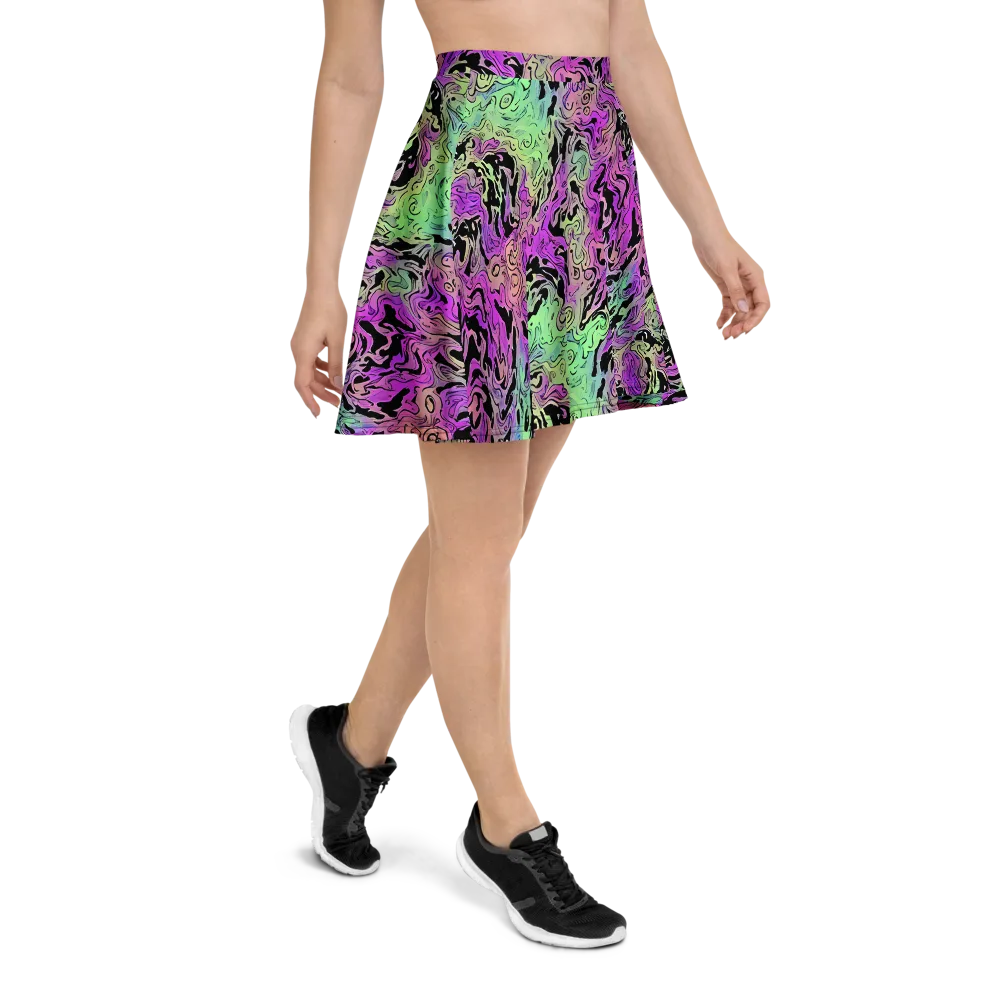 Psychedelic Ink on Skater Skirt — Right
