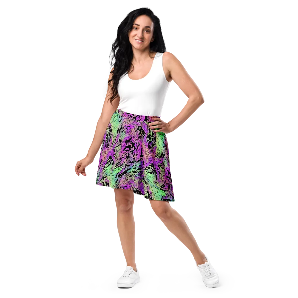 Psychedelic Ink on Skater Skirt — Front