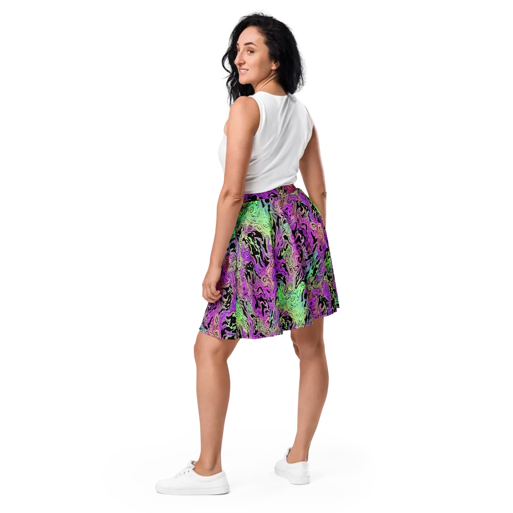 Psychedelic Ink on Skater Skirt — Back