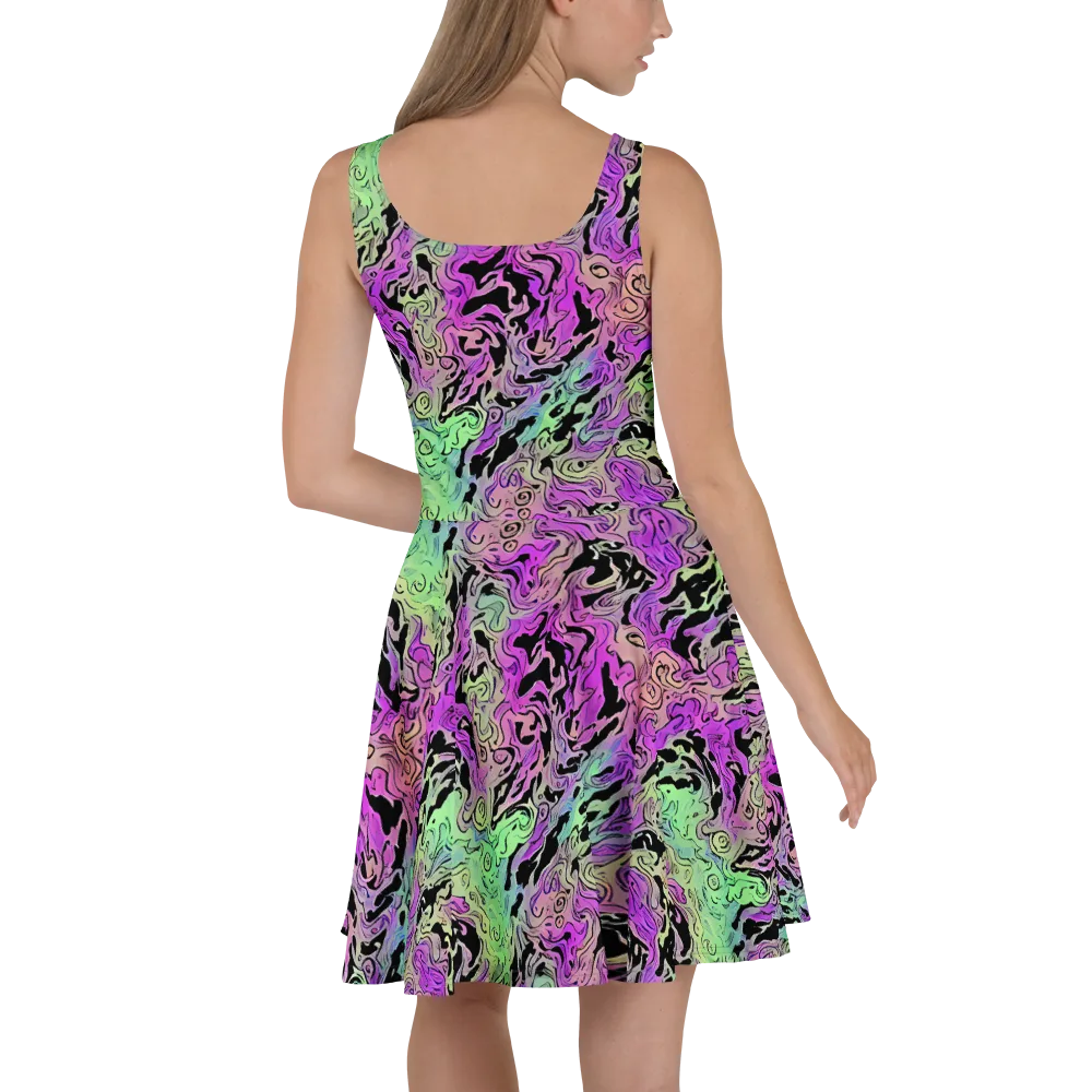 Psychedelic Ink on Skater Dress — Back