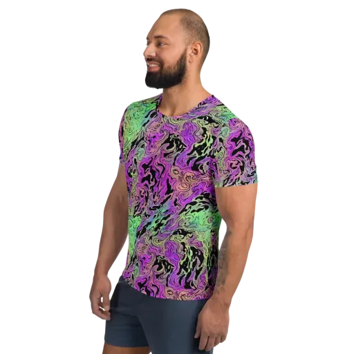 Psychedelic Ink on a Men's Athletic T-Shirt