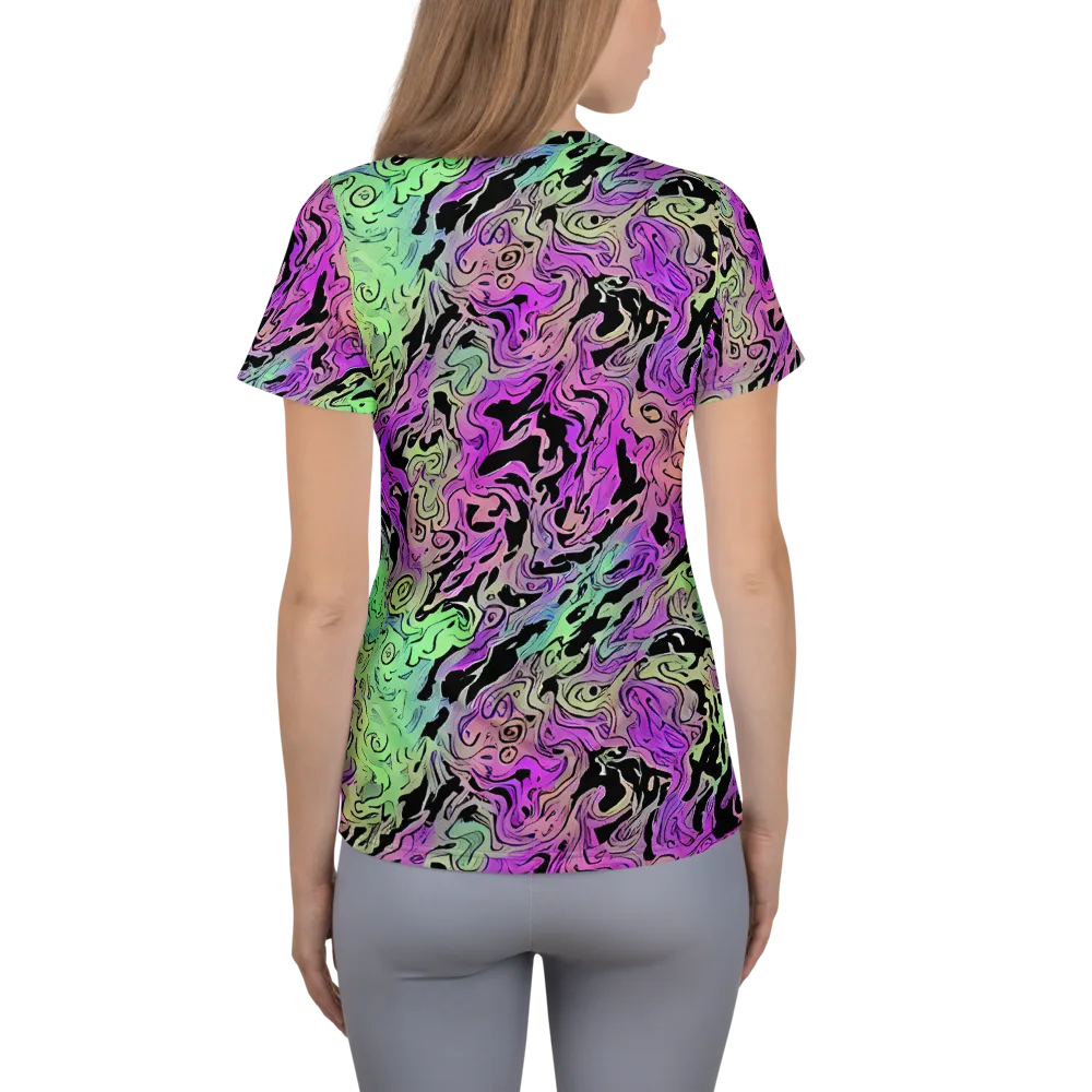 Psychedelic Ink on Women's Athletic T-Shirt — Back