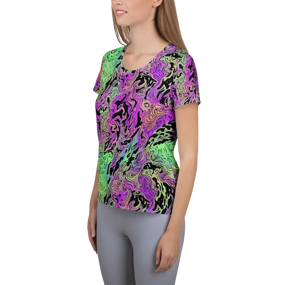 Psychedelic Ink on Women's Athletic T-Shirt — Left