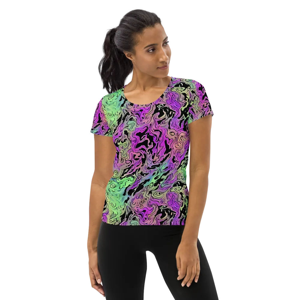 Psychedelic Ink on Women's Athletic T-Shirt — Front