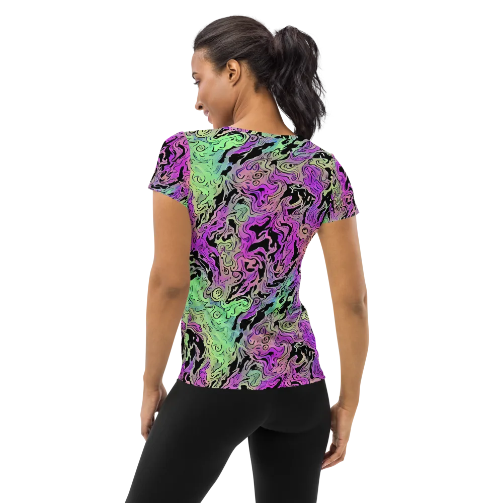 Psychedelic Ink on Women's Athletic T-Shirt — Back