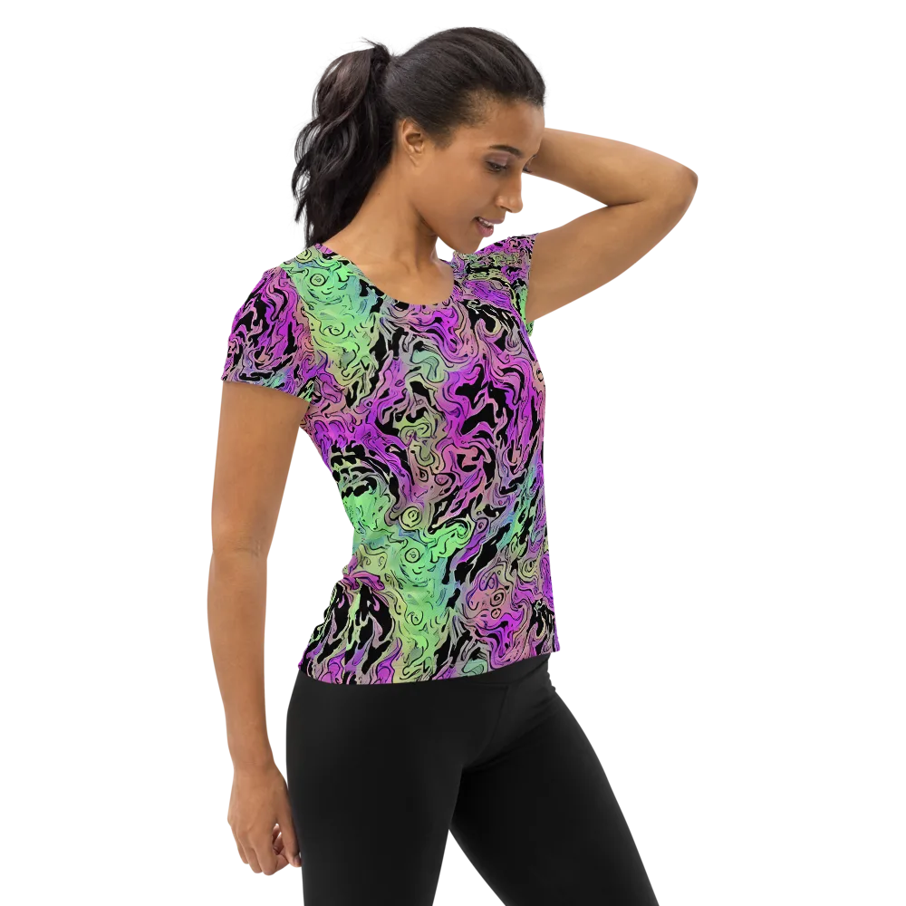 Psychedelic Ink on Women's Athletic T-Shirt — Right