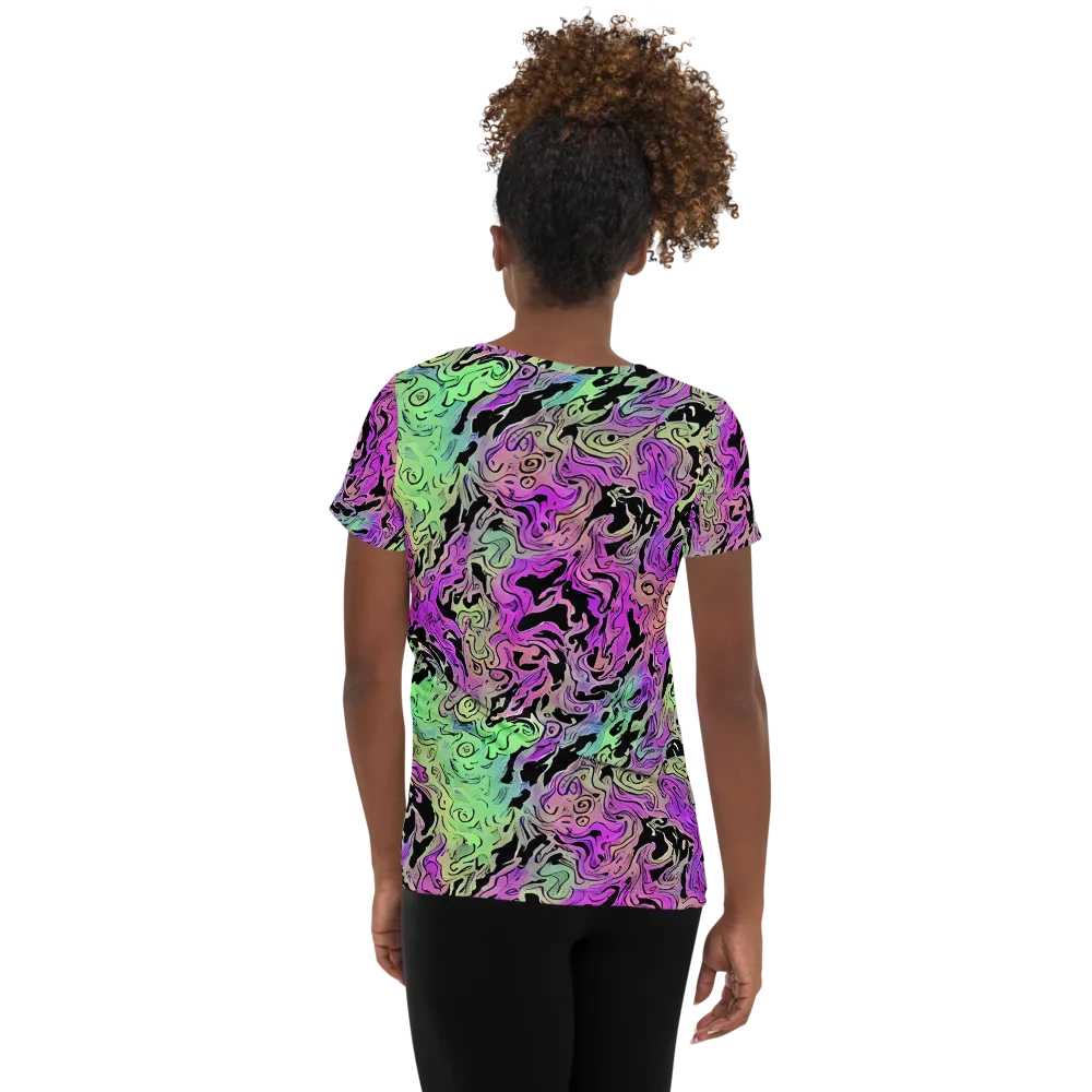 Psychedelic Ink on Women's Athletic T-Shirt — Back