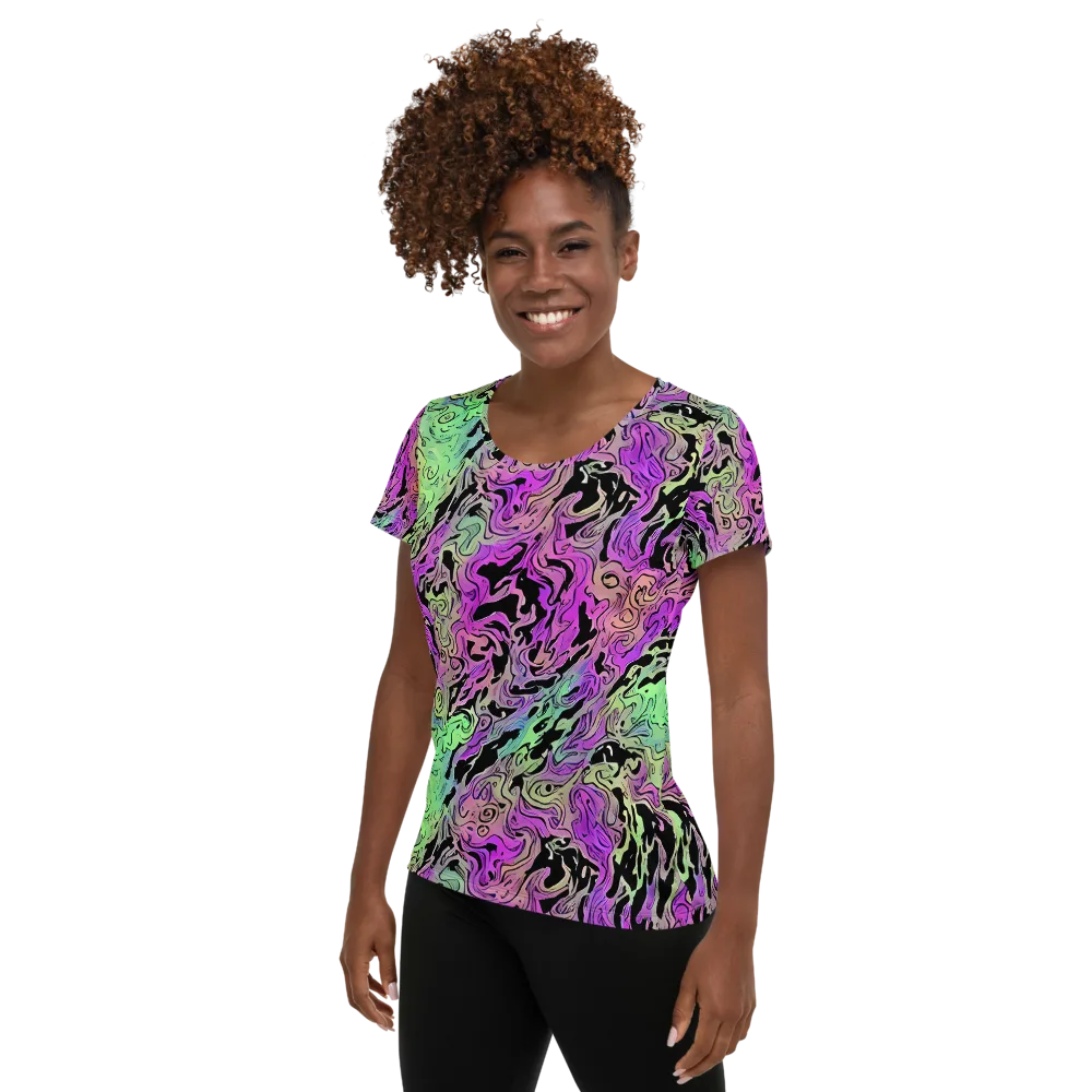 Psychedelic Ink on Women's Athletic T-Shirt — Left