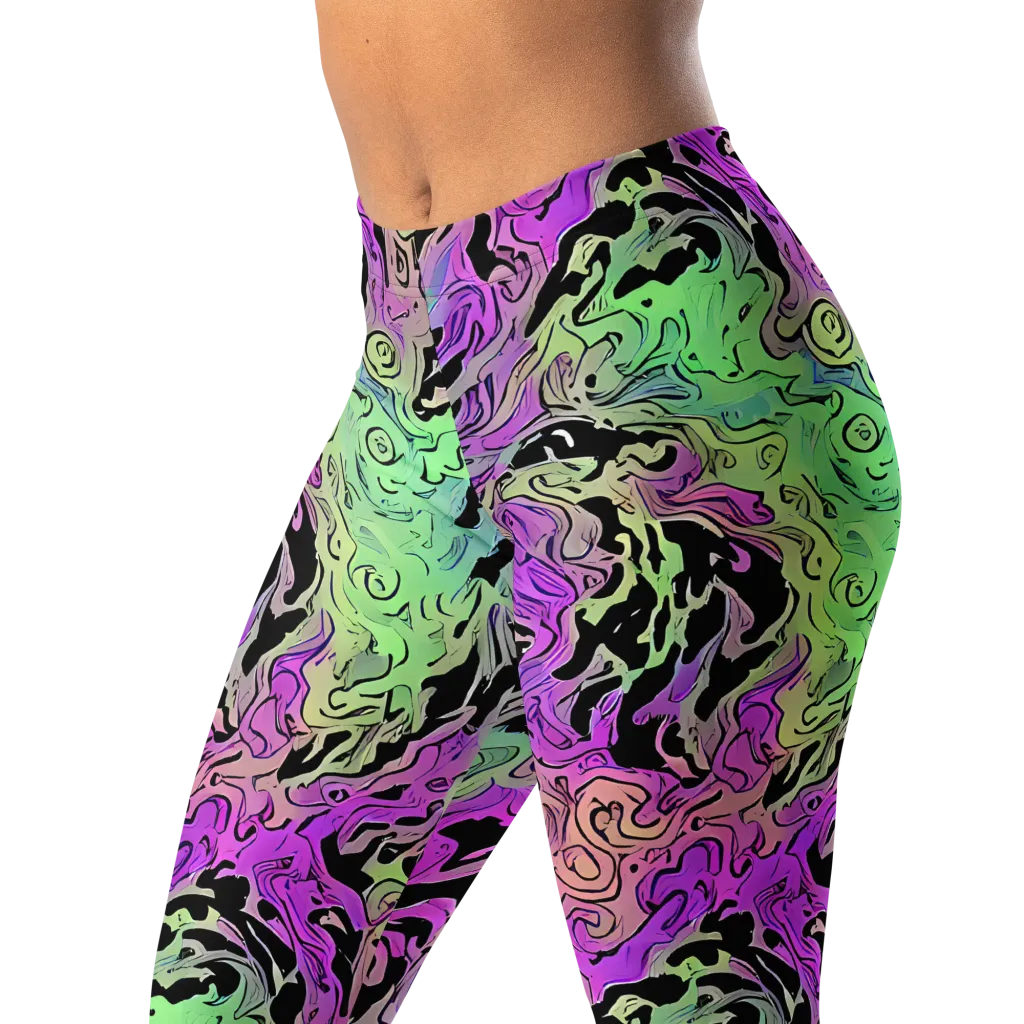 Psychedelic Ink on Leggings — Left Front