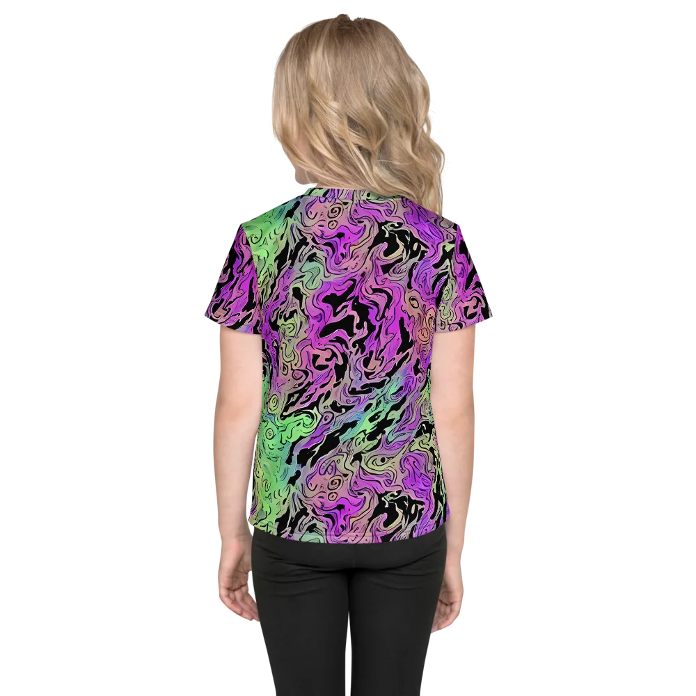 Psychedelic Ink on Kids Crew Neck T-Shirt — Back