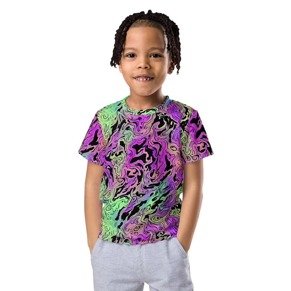 Psychedelic Ink on Kids Crew Neck T-Shirt — Front