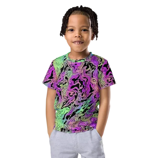 Psychedelic Ink on a Kids Crew Neck T-Shirt