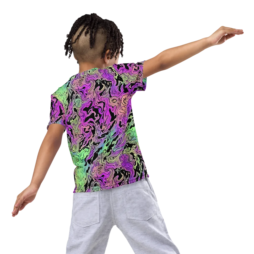 Psychedelic Ink on Kids Crew Neck T-Shirt — Back