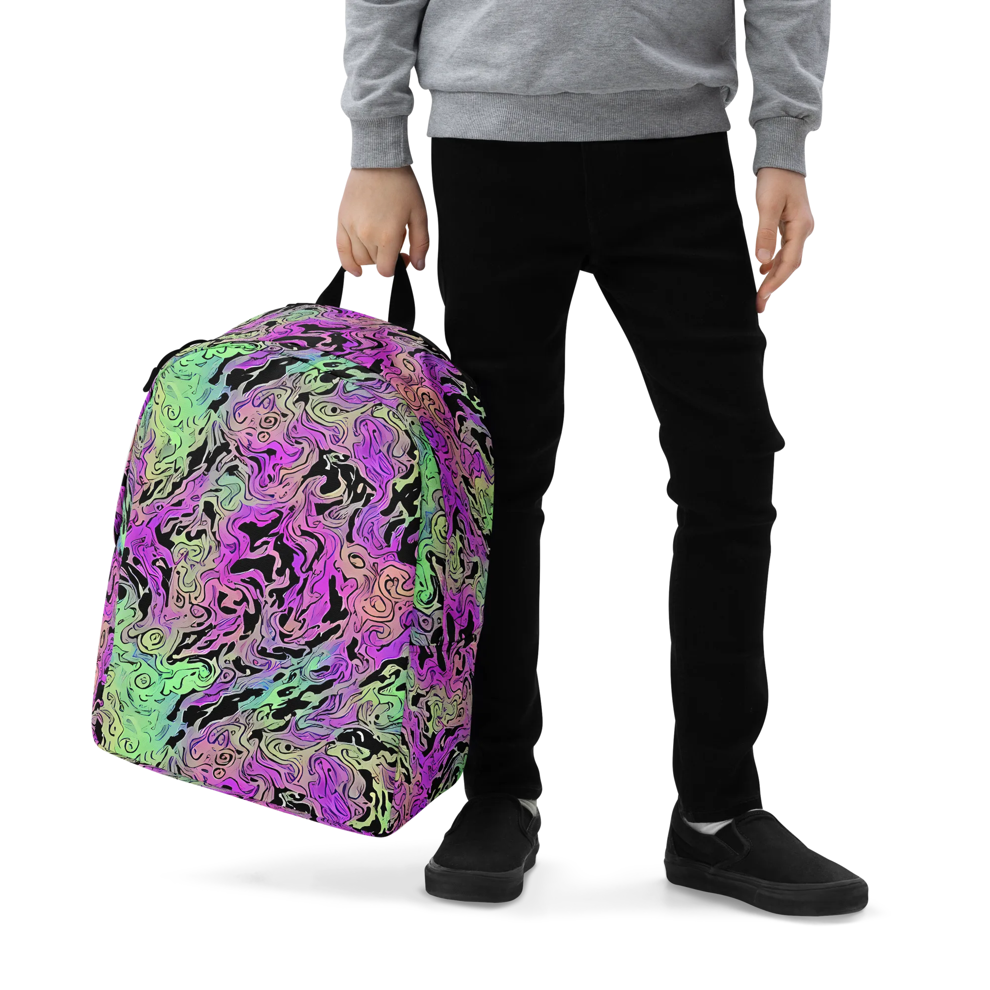 Psychedelic Ink on Minimalist Backpack — Zoomed-in