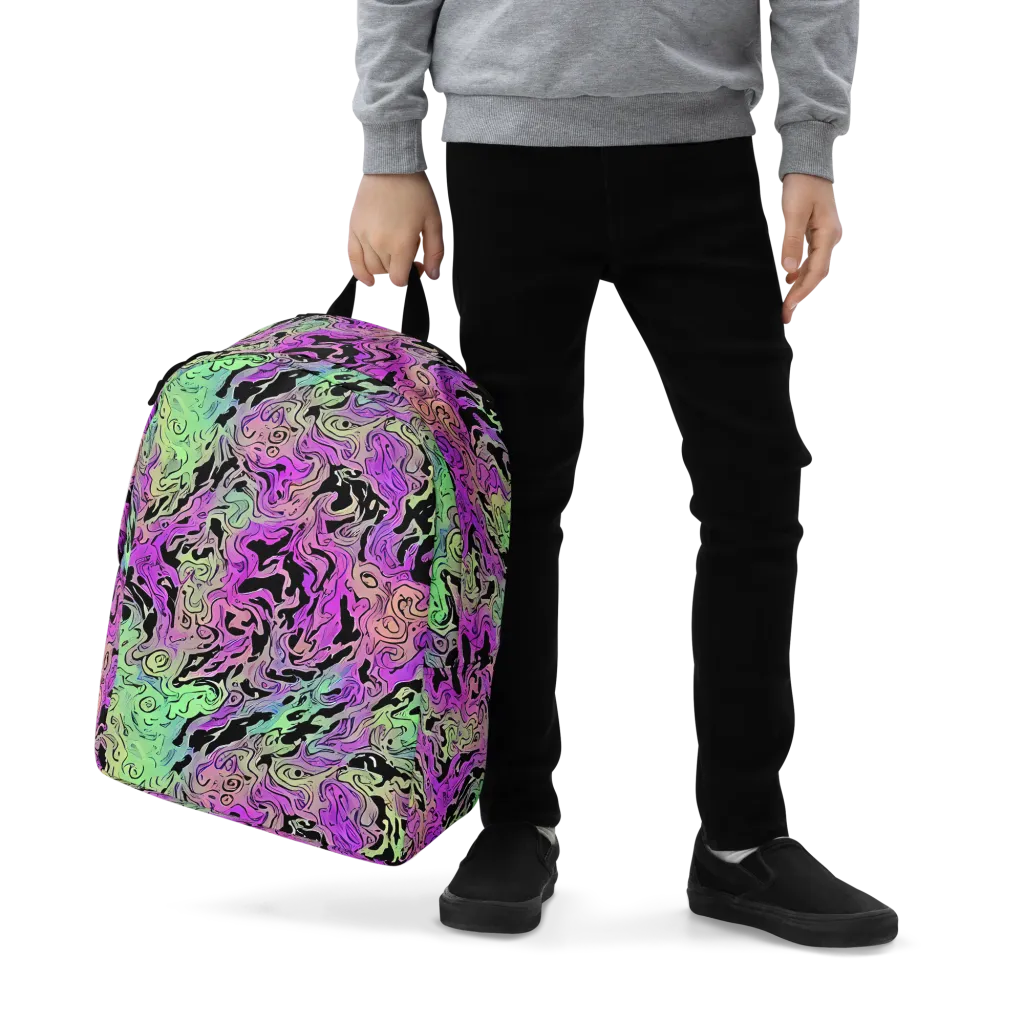 Psychedelic Ink on Minimalist Backpack — Zoomed-in