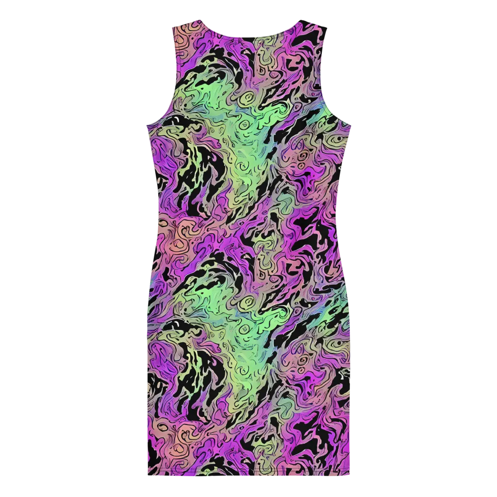 Psychedelic Ink on Bodycon Dress — Back