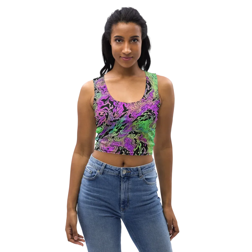 Psychedelic Ink on Crop Top — Front