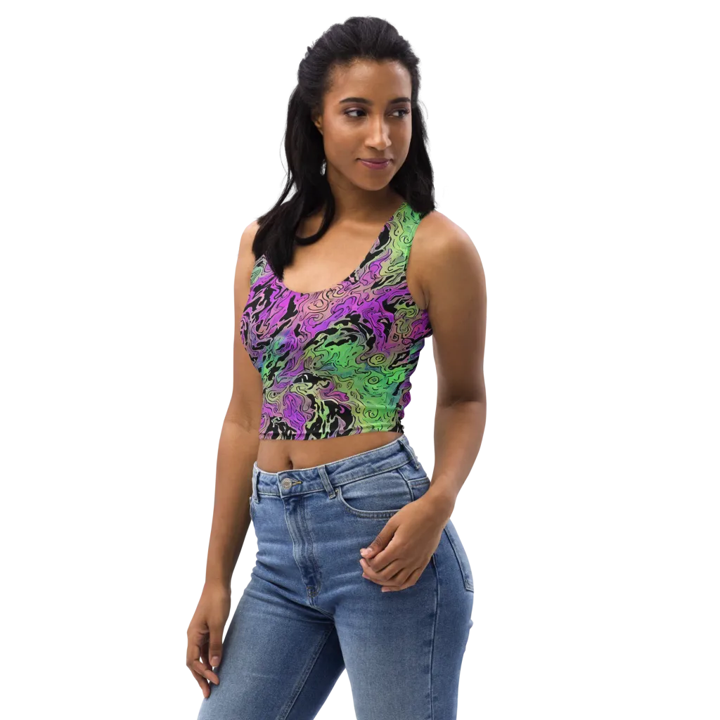 Psychedelic Ink on Crop Top — Left Front