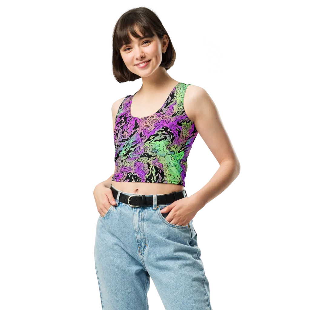 Psychedelic Ink on Crop Top — Front