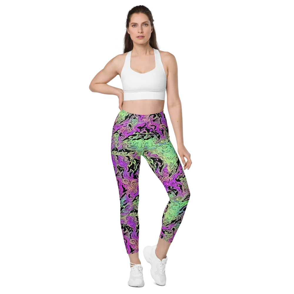 Psychedelic Ink on Leggings with Pockets — Front