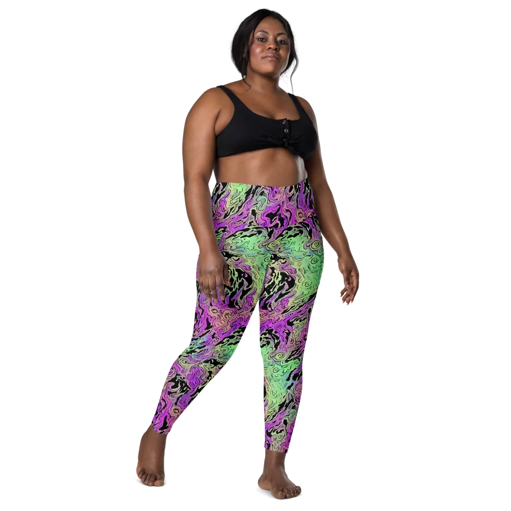 Psychedelic Ink on Leggings with Pockets — Front