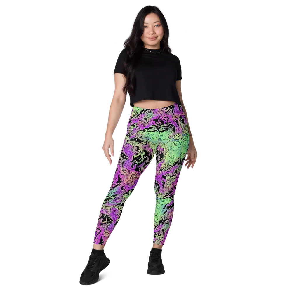 Psychedelic Ink on Leggings with Pockets — Front