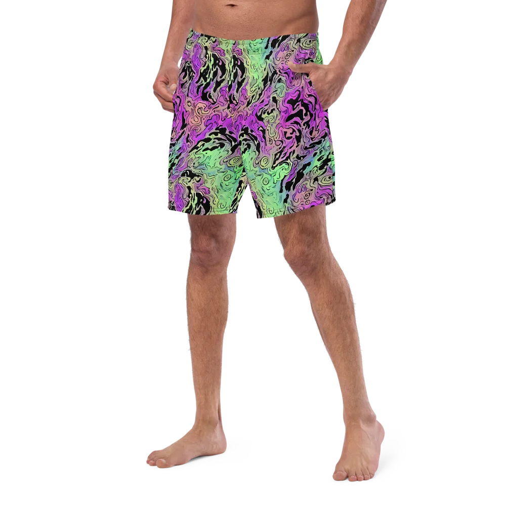 Psychedelic Ink on Swim Trunks — Left Front