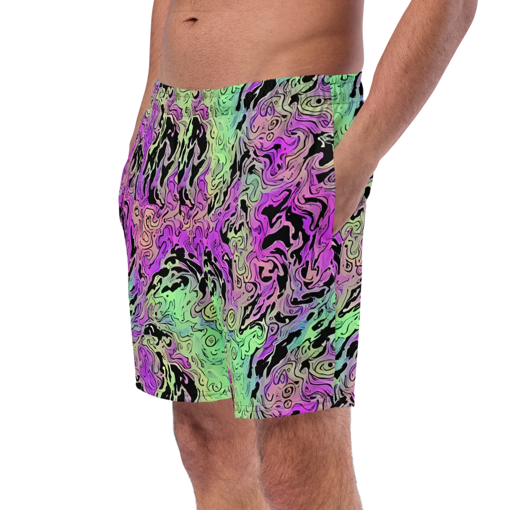 Psychedelic Ink on Swim Trunks — Left Front