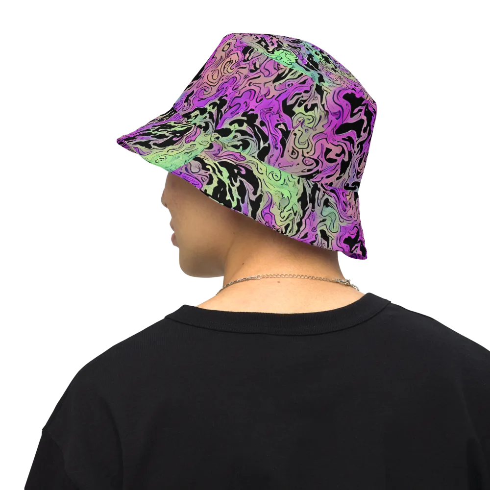 Psychedelic Ink on Reversible Bucket Hat — Back Inside