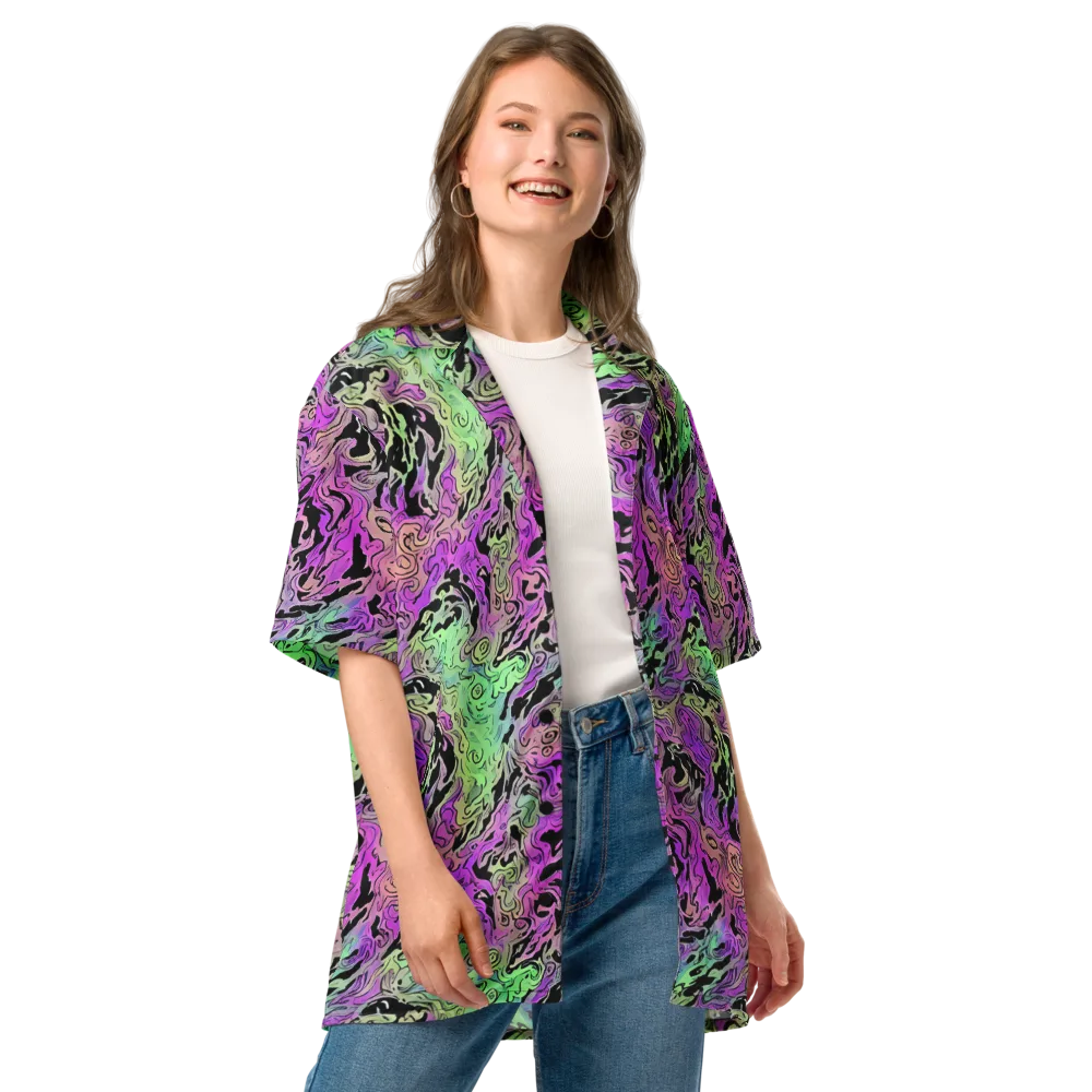 Psychedelic Ink on Button Shirt — Front