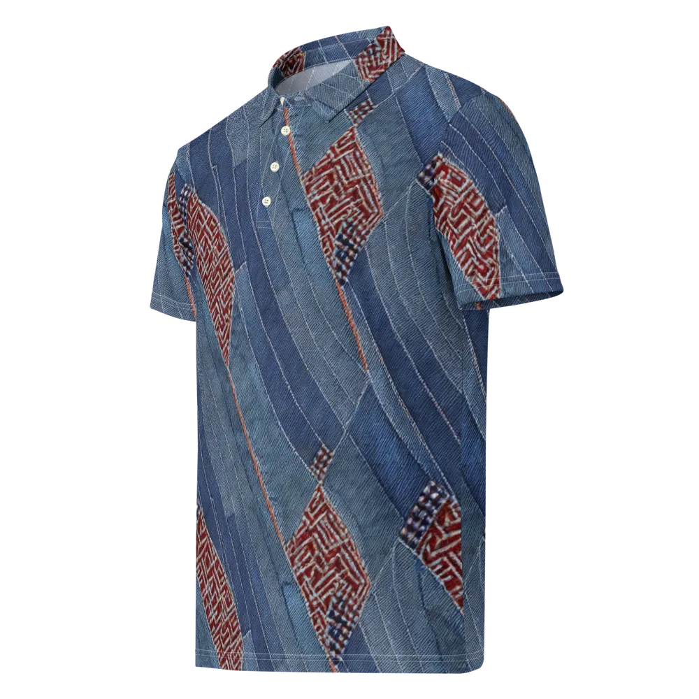 Denim Labyrinth on Men's Slim Fit Polo Shirt — Left Front