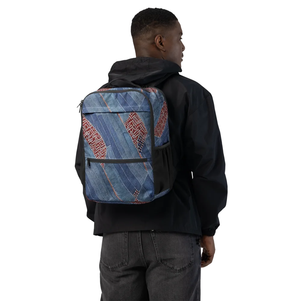 Denim Labyrinth on Utility Backpack — Back