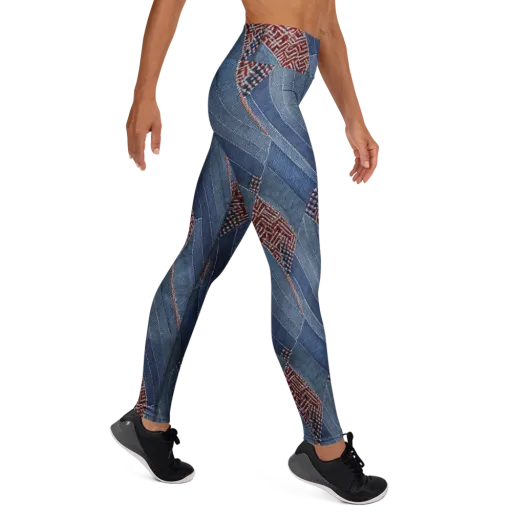 Denim Labyrinth on a Yoga Leggings