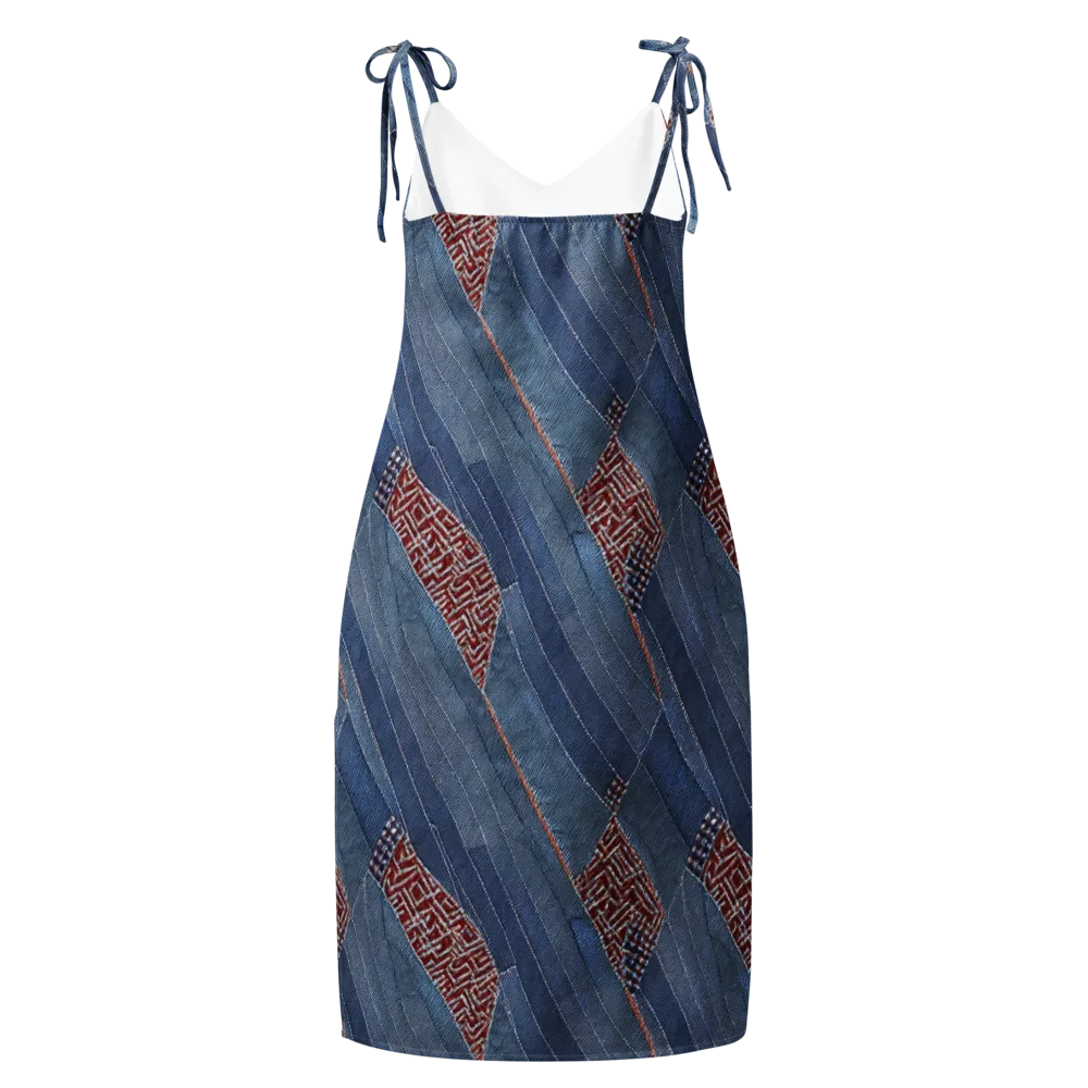 Denim Labyrinth on Slip Dress — Back