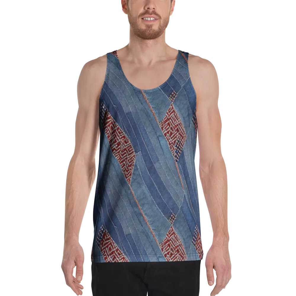 Denim Labyrinth on Men's Tank Top — Front