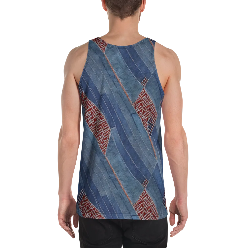 Denim Labyrinth on Men's Tank Top — Back