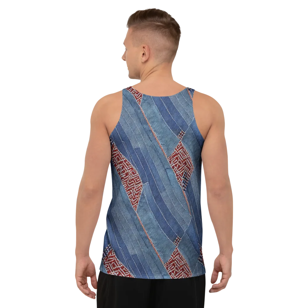 Denim Labyrinth on Men's Tank Top — Back