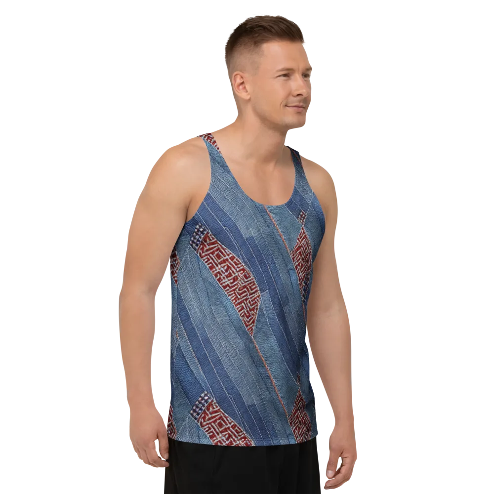 Denim Labyrinth on Men's Tank Top — Right Front